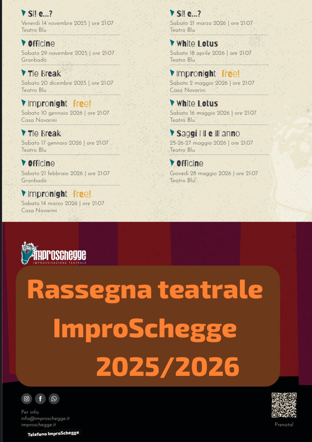 Rassegna teatrale Improschegge 2025/2026